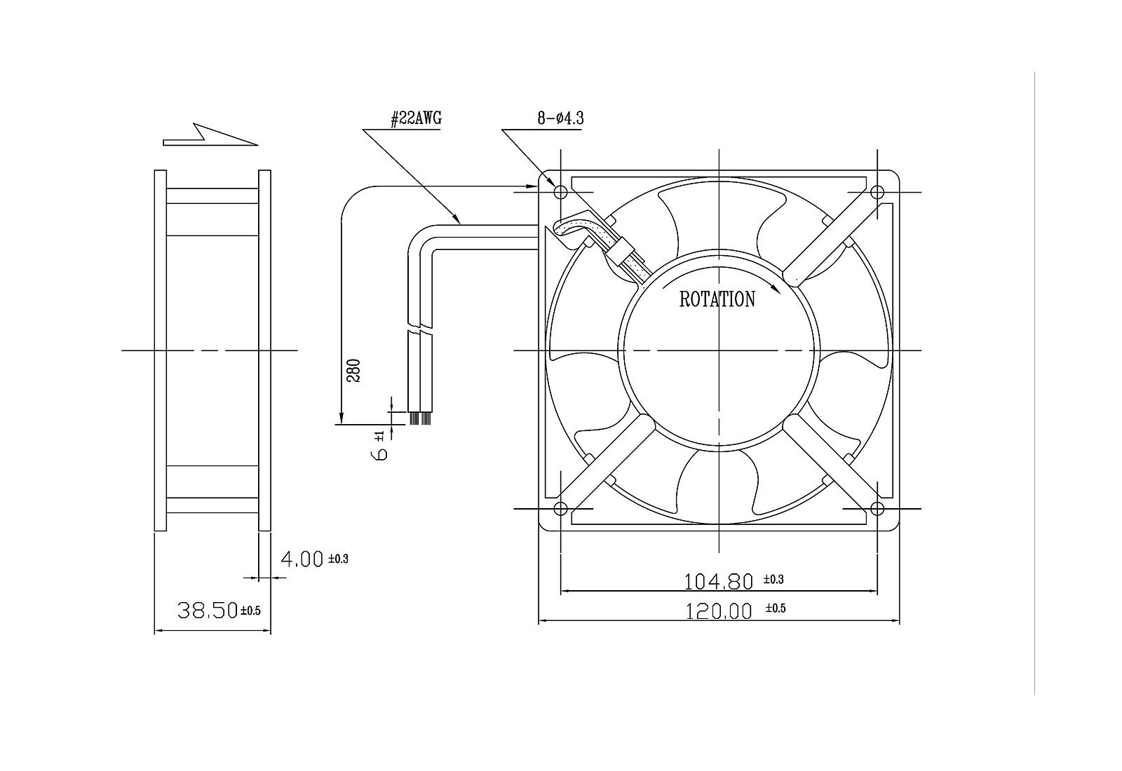 MF12038 Dimensions