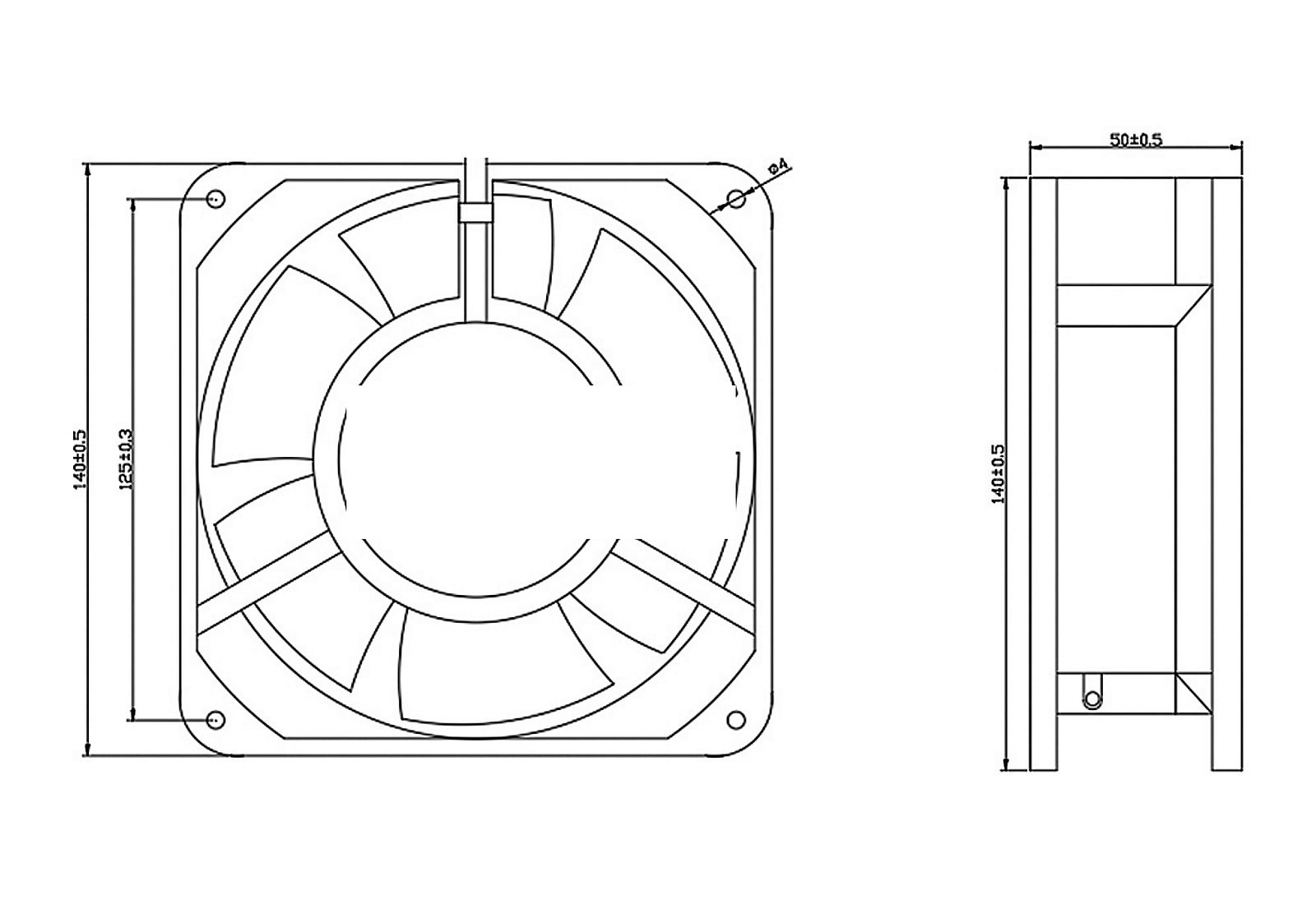 MF14050 Dimensions