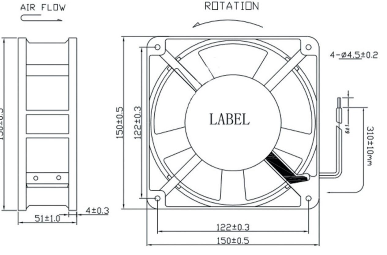 MF15050 Dimensions