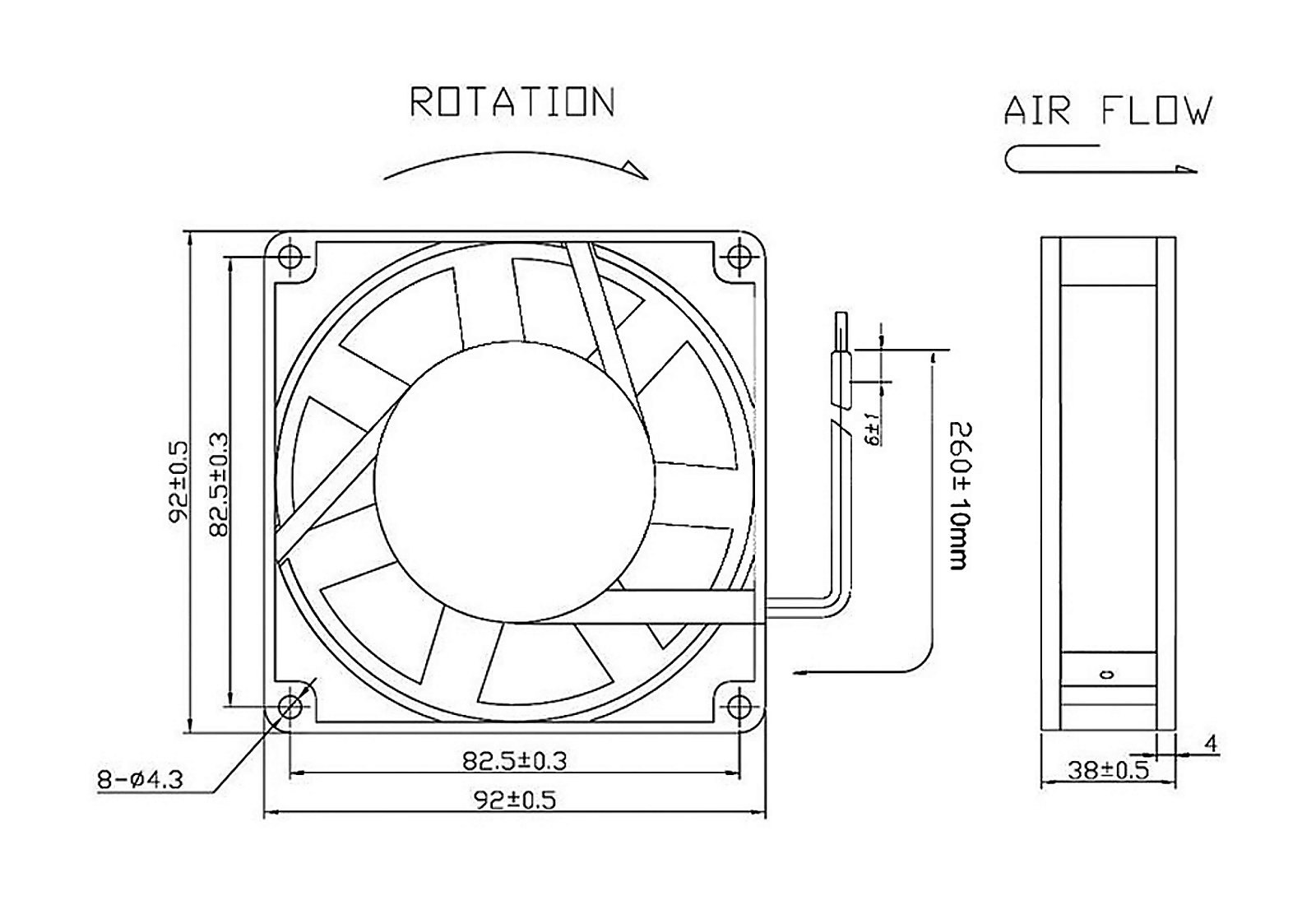 MF9238 Dimensions