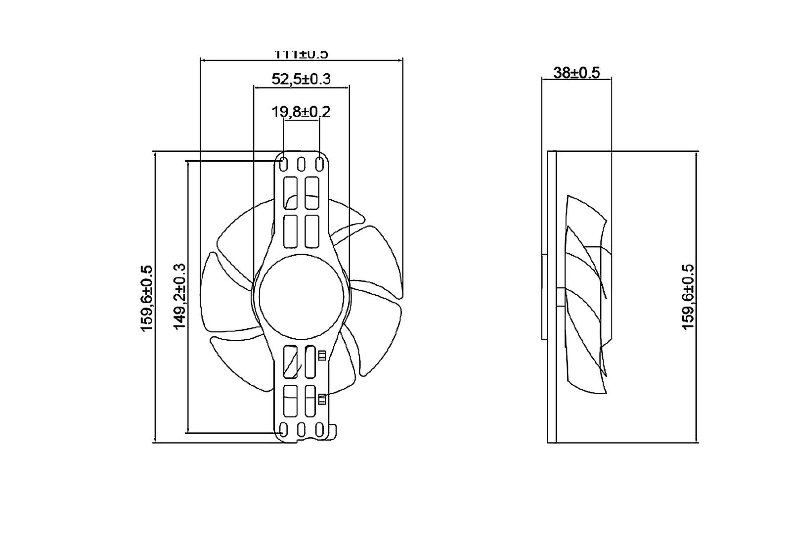 MFD12038L Dimensions