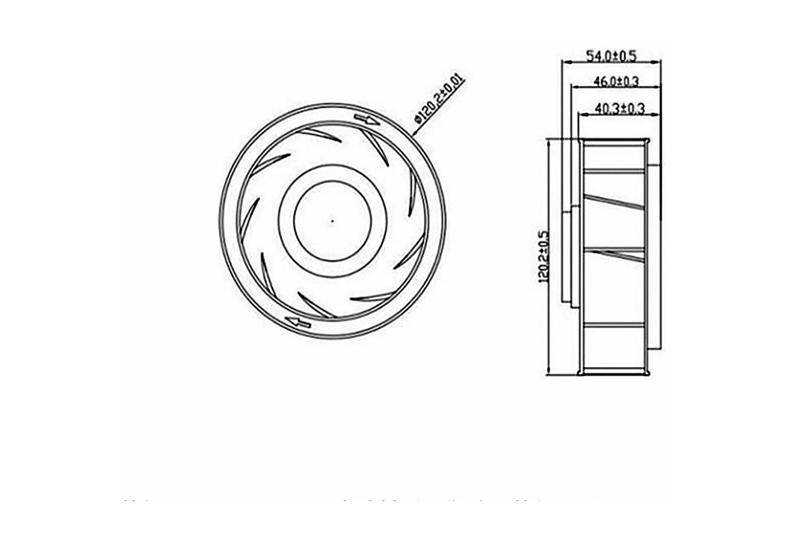 MFL12054 Dimensions